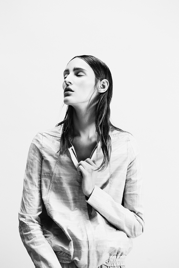 EEL LEATHER JACKET COLLECTION ILARIA NISTRI SPRING SUMMER 2014 SS14 MODEL FRANZI MUELLER 