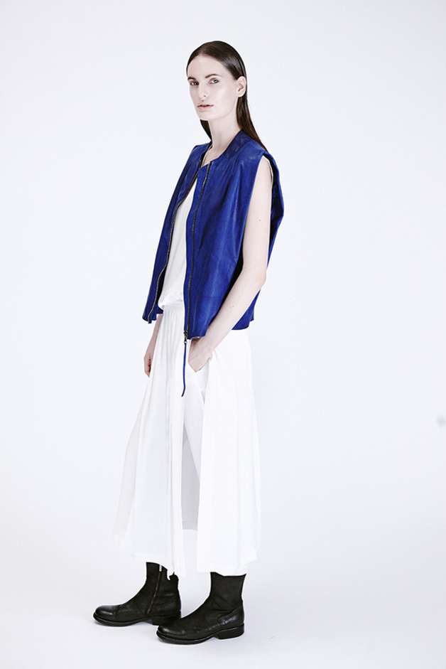 LEATHER VEST TOP PANTS ILARIA NISTRI PREVIEW PRE|VIEW COLLECTION SPRING SUMMER 2015 SS15 