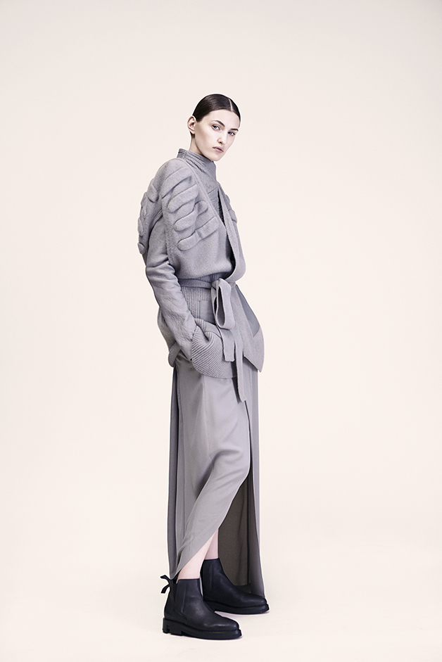 vest leather jacket skirt ilaria nistri fall winter 2015 collection