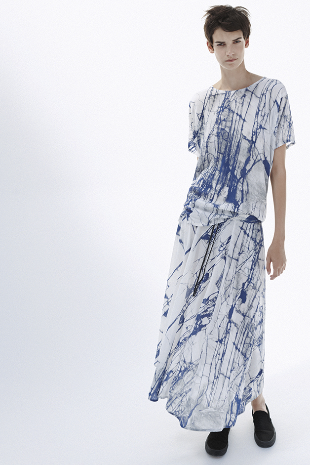 T-SHIRT SKIRT PRINT MARBLE CARRARA PH FEDERICA DI GIOVANNI ARISTIC COLLABORATION COLLECTION ROQUE SPRING SUMMER 2015 SS15 CONTEMPORARY DAYWEAR LINE