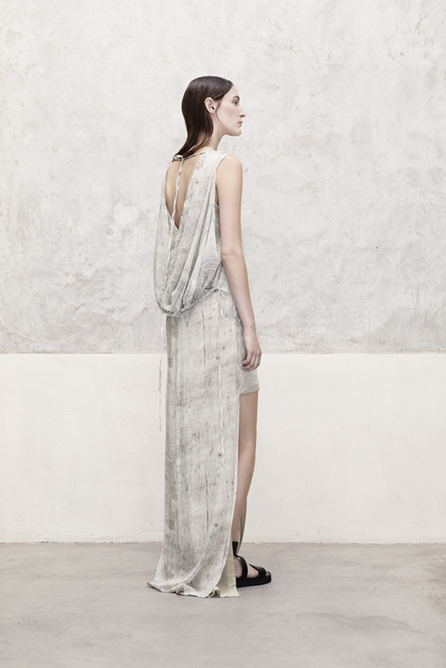 INK STRIPES PRINT DRESS COLLECTION ILARIA NISTRI SPRING SUMMER 2014 SS14 MODEL FRANZI MUELLER 