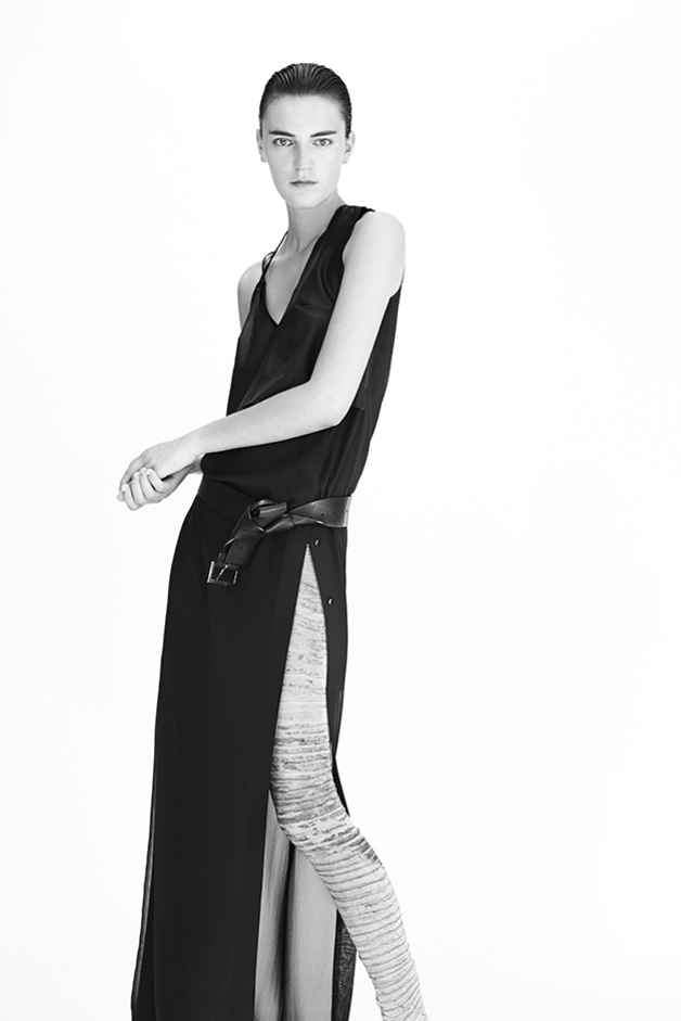 DRESS LEATHER BELT CARLIN PRINT COLLABORATION PH ARTIST PHOTOGRAPHER DAVID MAISEL ILARIA NISTRI COLLECTION SPRING SUMMER 2015 SS15 MODEL LAURA KAMPMAN
