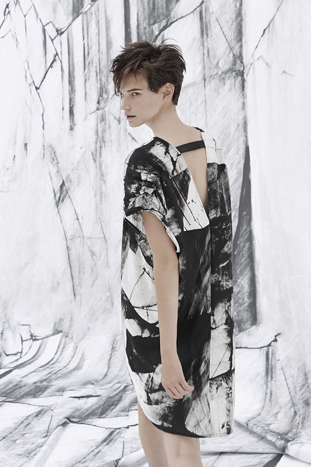 DRESS PRINT MARBLE CARRARA PH FEDERICA DI GIOVANNI ARISTIC COLLABORATION COLLECTION ROQUE SPRING SUMMER 2015 SS15 CONTEMPORARY DAYWEAR LINE