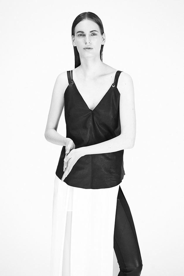 LEATHER TOP TOP SKIRT LEATHER LEGGINGS ILARIA NISTRI PREVIEW PRE|VIEW COLLECTION SPRING SUMMER 2015 SS15 