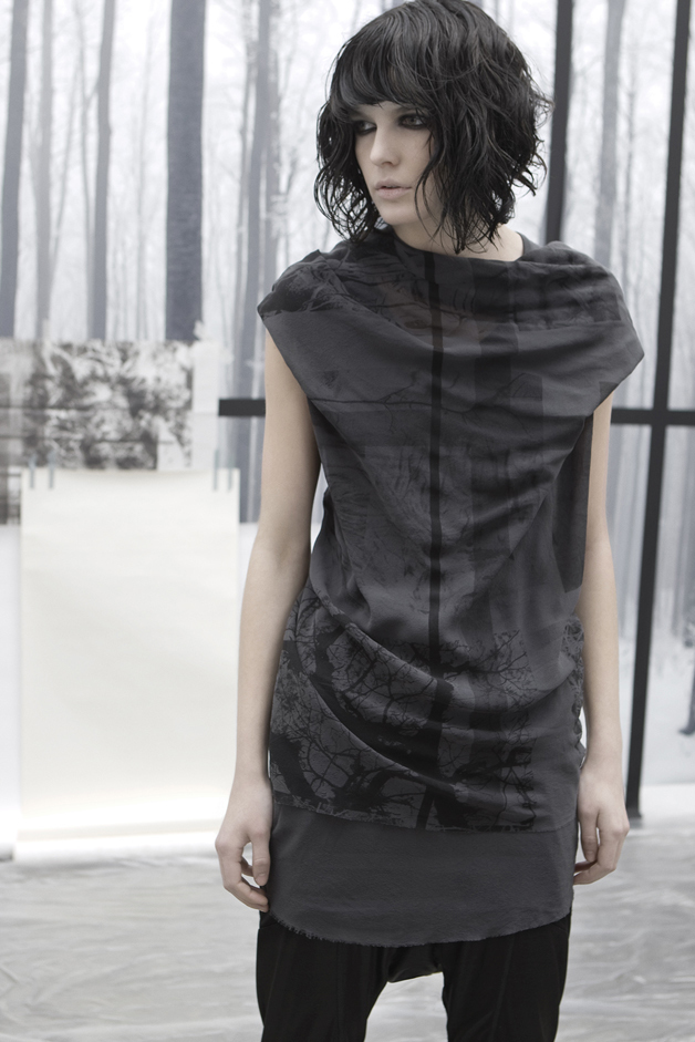 PANTALONE TOP STAMPA QUADRI DI NATURA COLLEZIONE ROQUE AUTUNNO INVERNO 2013-2014 LINEA CONTEMPORARY