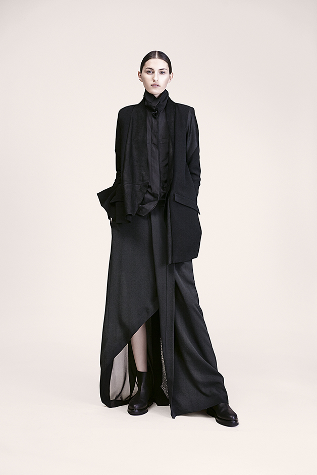leather blazer blouse skirt ilaria nistri fall winter 2015 collection