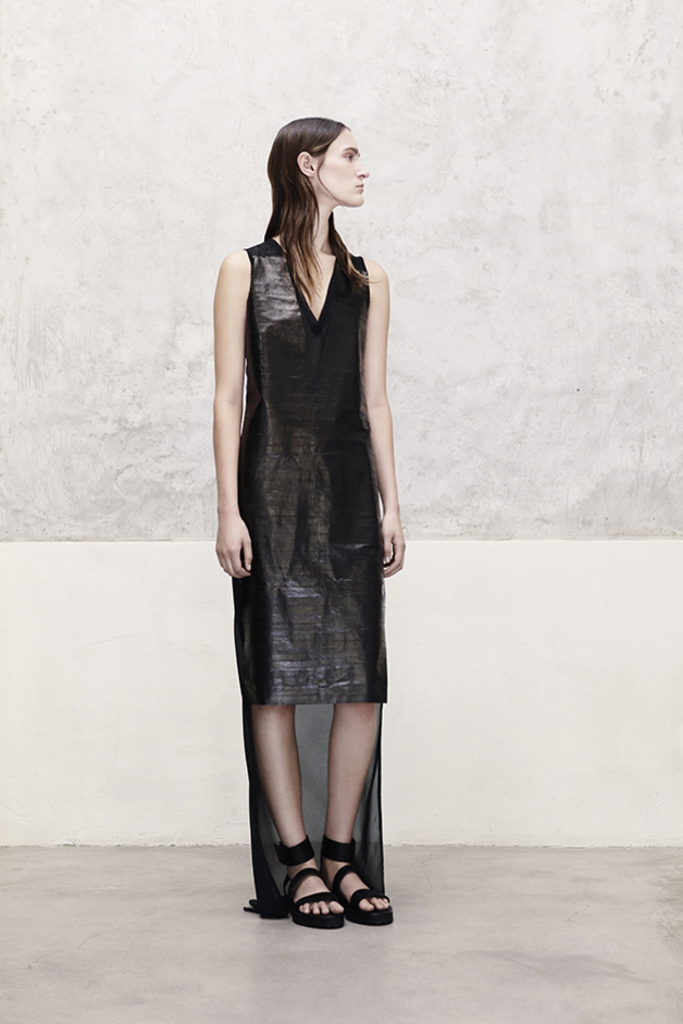 EEL LEATHER DRESS COLLECTION ILARIA NISTRI SPRING SUMMER 2014 SS14 MODEL FRANZI MUELLER 