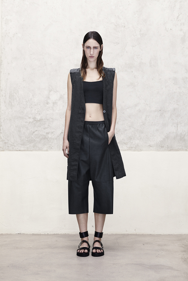 GILET TOP LEATHER PANTS COLLECTION ILARIA NISTRI SPRING SUMMER 2014 SS14 MODEL FRANZI MUELLER 