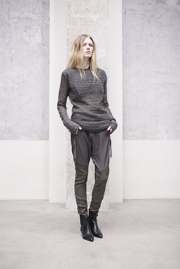 MAGLIA MAGLIERIA PANTALONE INSERTI PELLE COLLEZIONE ILARIA NISTRI AUTUNNO INVERNO 2013-2014 