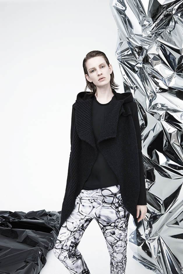 cardigan top micro bubbles print pants bubble prints sandra kennel roque fall winter 2015 collection