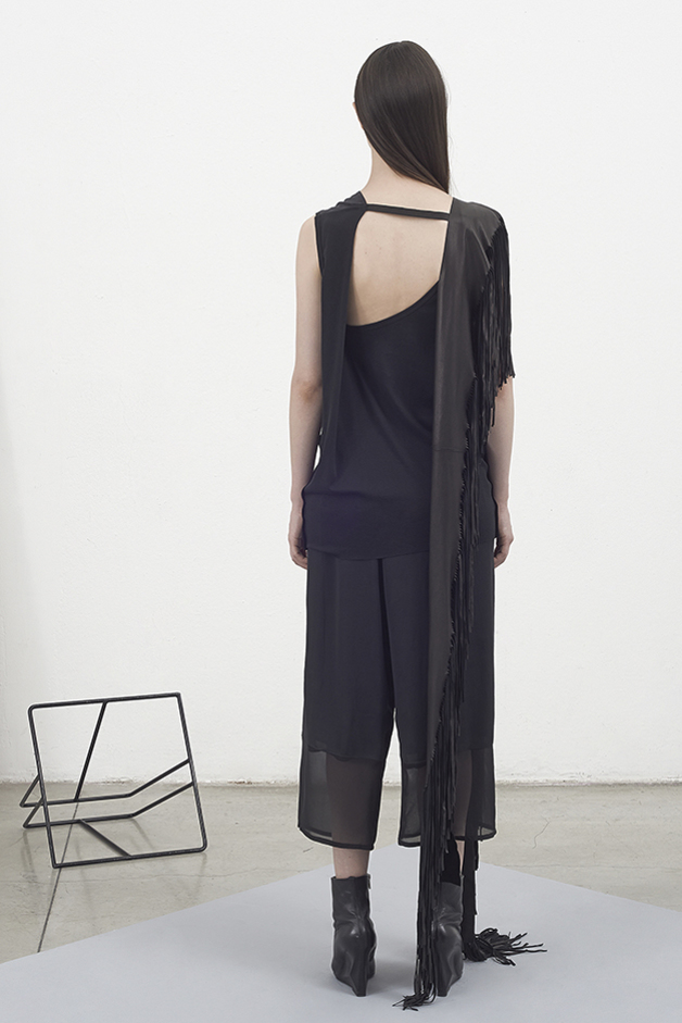 TOP LEATHER SCARF PANTS COLLECTION ILARIA NISTRI PRE|VIEW SPRING SUMMER 2014 SS14 