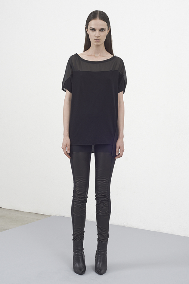 T-SHIRT LEATHER LEGGINGS COLLECTION ILARIA NISTRI PRE|VIEW SPRING SUMMER 2014 SS14 