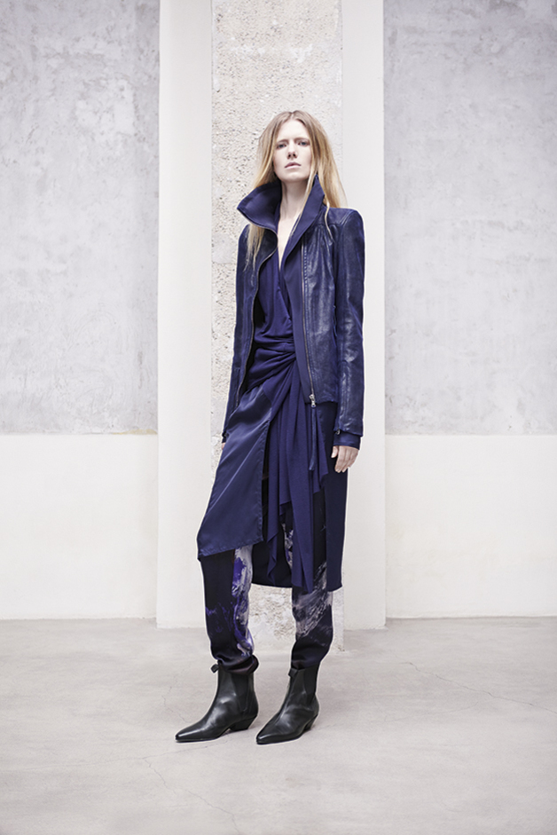 GIUBBOTTO PELLE CERATA CASACCA INCROCIATO PANTALONE STAMPA PIGIAMA COLLEZIONE ILARIA NISTRI AUTUNNO INVERNO 2013-2014 