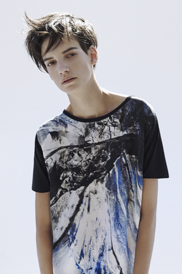 T-SHIRT  PRINT MARBLE CARRARA PH FEDERICA DI GIOVANNI ARISTIC COLLABORATION COLLECTION ROQUE SPRING SUMMER 2015 SS15 CONTEMPORARY DAYWEAR LINE