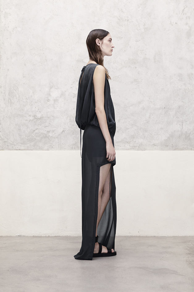 LEATHER TOP DRESS SHORTS COLLECTION ILARIA NISTRI SPRING SUMMER 2014 SS14 MODEL FRANZI MUELLER 