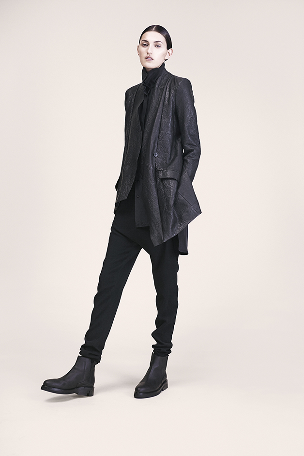 leather blazer blouse pants ilaria nistri fall winter 2015 collection