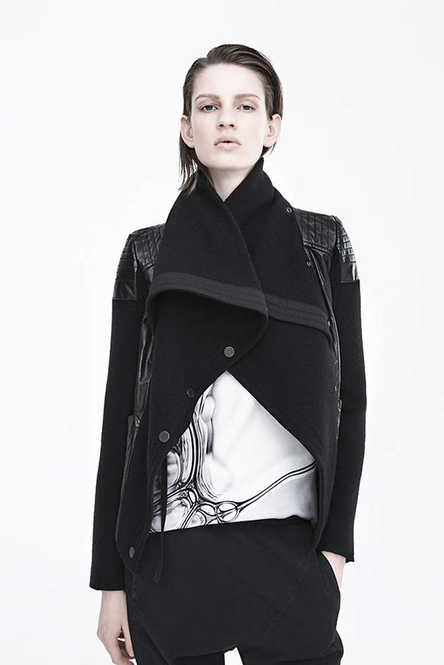 leather jacket bubble print t-shirt pants bubble prints sandra kennel roque fall winter 2015 collection