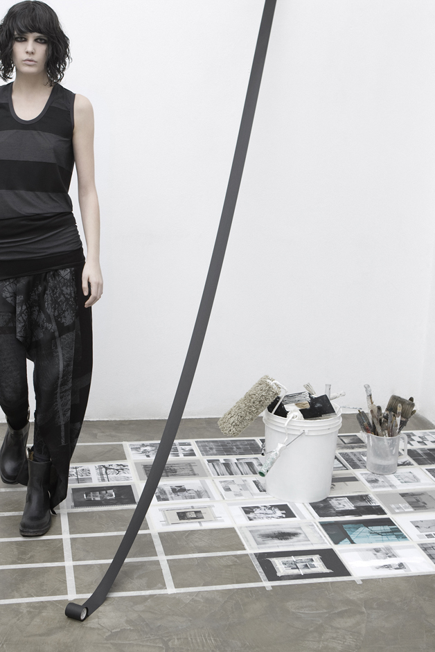 CANOTTA RIGHE LEGGING GONNA STAMPA QUADRI DI NATURA COLLEZIONE ROQUE AUTUNNO INVERNO 2013-2014 LINEA CONTEMPORARY