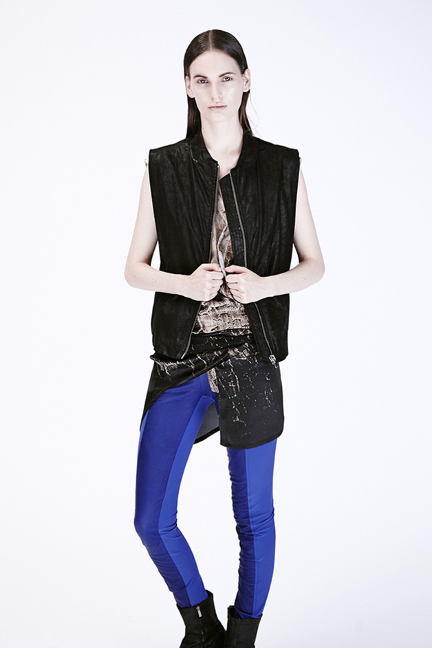 LEATHER VEST MIX LEATHER LEGGINGS BLOUSE PRINT COLLABORATION PH ARTIST DAVID MAISEL BLACK MAPS TERMINAL MIRAGE 76 ILARIA NISTRI PREVIEW PRE|VIEW COLLECTION SPRING SUMMER 2015 SS15 